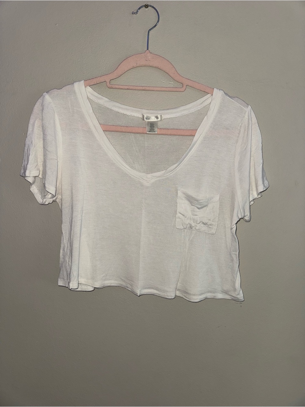Bozzolo, white boxy crop top, size small - Picture 1 of 3